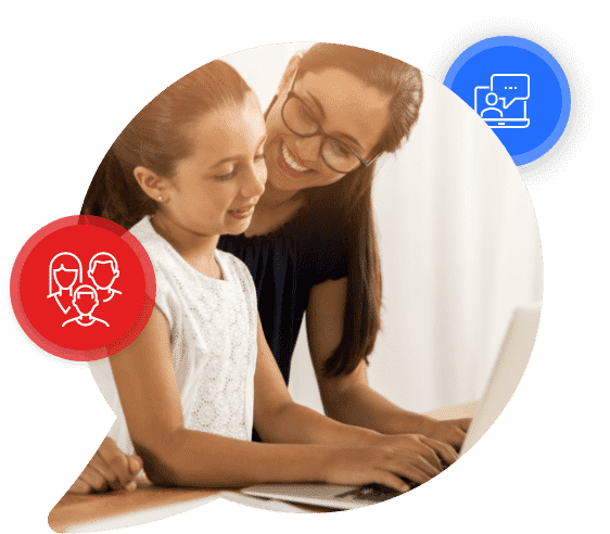 Mso! Shqip Mom Teaching Daughter on Laptop